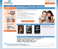 Bildschirmfoto der Homepage von Hitflip.de, die legale Internet Tauschbörse.